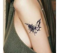 Rose Butterfly | Herbal Tattoo Sticker Ink Style, Waterproof And Cannot Be Rubbed Off, Lasts For 2 Weeks, Semi Permanent, Fake Tattoos(2pcs)