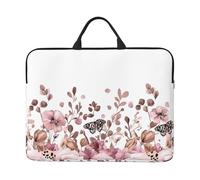 Rose Butterfly Laptop Case 14 Inch Giraffe Flower Laptop Bag for Women Men, Water-Resistant Business Computer Carrying Bag Shockproof Notebook Sleeve