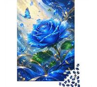 Rose Butterfly Leaf 1000pcs Mini Puzzle For Adults Challenging | 38x26cm Cardboard Living Room Decor Durable Structure Birthday Gift Stress Relief