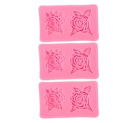 Rose Cake Silicone, 3Pcs Vivid Flower Shape for Cupcake Chocolate Sugarcraft - Durable Food Grade, Easy Clean, Perfect for DIY Cake Decorating