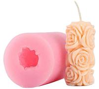 Rose Candle Mold - Cylinder Rose Flower Silicone Mold for Handmade Soap, Bath Bomb, Lotion bar, Crayon, Wax, Plaster of Paris, Polymer Clay