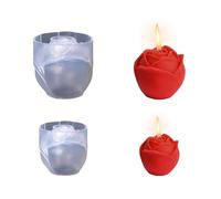 Rose Candle Mould, 2 Pcs 3D Rose Flower Silicone Mold Ice Cube Moulds Epoxy Resin Mold for Candle Making Handmade Soap Aromatherapy Fondant Cake Decoration Valentine's Birthday Gifts (Rose)