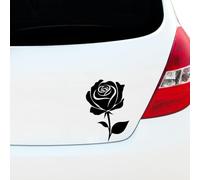 Rose Car Sticker, Vinyl Decal Sticker, Car Window Bumper Sticker, Van Decal Sticker, Motorhome Caravan Sticker, Flower Sticker (100mm x 70mm (LxH))
