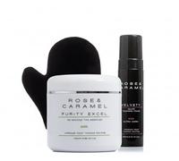 Rose & Caramel Purity Excel 60 Second Tan Remover, Velvety Ultra Dark Tanning Mousse & Deluxe Tanning Mitt