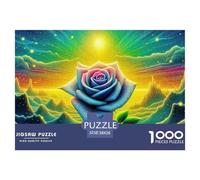 Rose Challenging Puzzles 1000 Pc - Rainbow Rose Sun Rays for Men And Women Recycled Paper Suitable for Wall Decompression38x26cm/1000pcs