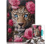 Rose Cheetah 1000 Piece Jigsaw Puzzle for Adults And Teenagers,Decompressing Intellectual Educational Toy Great Gifts And Toys (75x50cm)