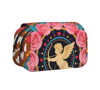Rose Circle Mandala Print Cute Pencil Case, Large Capacity Pen Storage Bag