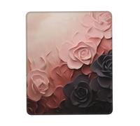 Rose Color Blush and Black Mouse Pad with Non-Slip Rubber Base 7.9 x 9.5 in Mouse Mat with Stitched Edge Gaming Mousepad for Wireless Mouse Computer Laptop Home Office Desk Pad