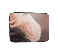 Rose Color Blush and Black Printed Laptop Sleeve for 15 inch Laptop, Shockproof Oxford Fabric Laptop Protective Case Laptop Bag
