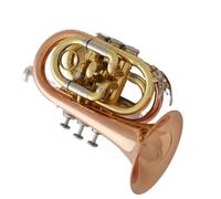 Rose Copper Bb Mini Trumpet Double Mouthpiece With Case Beginner Trumpet