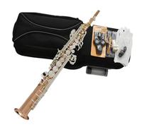 Rose Copper Soprano Saxophone B Flat Satin Silver Keys Beginner Saxophone