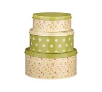 Rose Cottage Set Of 3 Storage Tins, Multi-coloured