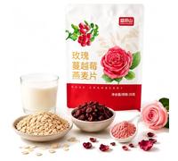 Rose Cranberry Oatmeal Instant Breakfast Cereal, 245g - Quick Prep, Nutritious Meal With Real Fruit & Flowers