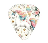 Rose-Cute-Horse-Stars 12 Pack Guitar Picks With 3 Thicknesses And Storage Box, Abs Plectrums For Electric Bass Guitar Players