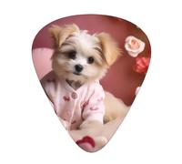 Rose Cute PuppyGuitar Picks, 12-Piece Pattern Set, Three Different Thicknesses for Acoustic Electric Guitar and Other Instruments