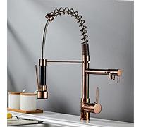 Rose d ng Pull Down Kitchen Faucet 2 Functions Spray & Stream Black Hot & Cold Water Mixer Kitchen Sink Faucet Modern Easy Installation