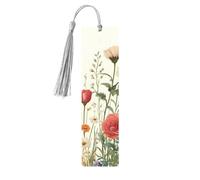 Rose Daisy Bookmark Flower Wooden Bookmark with Tassel Book Mark for Women Men Reading Page Markers Gifts for Book Lovers