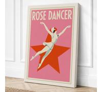 Rose Dancer Art Deco Canvas Wall Art Print 18x12 Inch