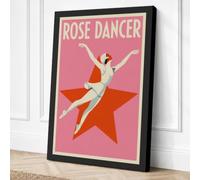 Rose Dancer Art Deco Canvas Wall Art Print 18x12 Inch
