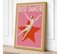 Rose Dancer Art Deco Canvas Wall Art Print 18x12 Inch