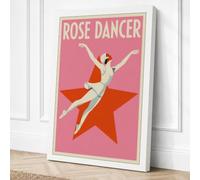 Rose Dancer Art Deco Canvas Wall Art Print 36x24 Inch