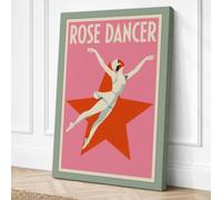 Rose Dancer Art Deco Canvas Wall Art Print 36x24 Inch