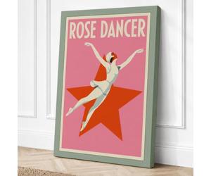 Rose Dancer Art Deco Canvas Wall Art Print 36x24 Inch