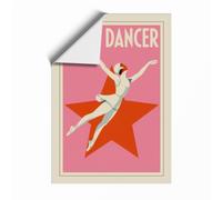Rose Dancer Art Deco Unframed Wall Art Print A2 (59.4×42cm), Wall Decor for Living Room, Bedroom, Office & Home, Art Gift