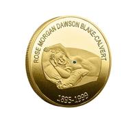Rose Dawson Commemorative Coin, Titanic Theme Iron Coin with Portrait Relief and Gold Finish, 1895-1999 Historical Figure Collector Coin, Ocean Memory Double-Sided Coin for Display 4cm