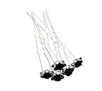 Rose Design Flower Crystal Diamante Wedding Bridal Prom Hair Pins by Auroraz (Black, 40 Pins)