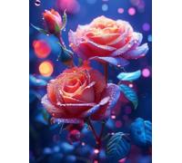 Rose Diamond Art Kits for Adults,5D Flowers Diamond Painting Kits for Beginners, Crystal Art Crafts for Adults, DIY Full Drill Painting Dimond for Room Wall Decor, Gifts for Women 12x16inch -TL2024