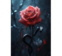 Rose Diamond Art, Pattern Snake Diamond Painting Kits for Adults 5D DIY Full Square Drill Gem Crystal Art Kits Crafts for Adults, Home Bedroom Decor, Room Decor, Gifts for Women 20x28 Inch -bby2507TE