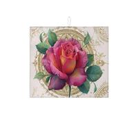 Rose Dish Drying Mats For Kitchen Counter, Vintage Floral Absorbent Dish Drainer Mat, Microfiber Drying Pad For Kitchen Counter Protector 16x18 Inch