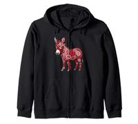 Rose Donkey Flower Gardening Floral Zip Hoodie