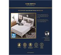 Rose Empire Waterproof quilted mattress protectorNon-Noisy Non-Allergic extra deep fitted (Single Bed 91 x 191)
