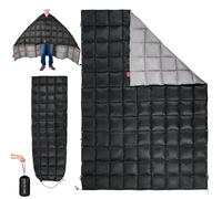 ROSE FEATHER Down Camping Blanket, Lightweight Outdoor Travel Blanket, Puffy Sleeping Bag Blanket, Waterproof Packable Backpacking Quilt for Camping,Travel, Airplane,Hiking,Picnic, 55''x79'' (Black)