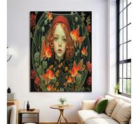 Rose Fish Tank Canvas Wall Art Dark Green Painting Baroque Beauty Decor Poster For Living Room Home Decor Modern Canvas Wall Art Prints 20X28In No Frame