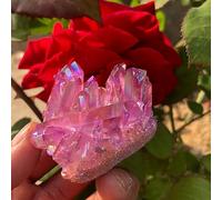 Rose Flame Halo Quartz Crystal Cluster Healed Ornaments (Size : 1pcs)