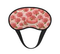 Rose Flavored Cake Printed Sleep Black Edge Eye Mask, with Good Shading Effect, is an Ideal Choice for Travel, Meditation, Etc