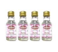 Rose Flavouring Essence 4X28ml - Food Essence for Baking - Perfect for Cakes, Cookies, Sweets, Creams, Icing & Fudge - Halal Certified - Rich Floral Aroma (NP)