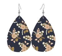 Rose Floral Pattern Flower Drawn Drop Earrings For Women, Artistic Star Earrings, Contemporary Dangle Jewelry For Parties And Social