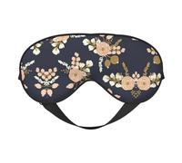 Rose Floral Pattern Flower Drawn Printing Double-Sided Design Sleep Aid, Soft Eye Mask for Sleep,Yoga,Adjustable Strap, Blocks Light