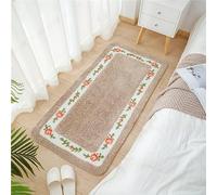 Rose Floral Rug Rural Style Romantic Rose Flower Carpet Shaggy Area Rugs Soft Floor Mat Bath Mat Bathroom Shower Rug Bedroom Living Room Carpet 17.71x49.21 Inch Brown