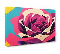 Rose Flower Abstract Canvas Wall Art Print 30x20 Inch
