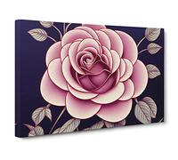 Rose Flower Art Deco Vol.2 Canvas Wall Art Print Ready to Hang, Framed Picture for Living Room Bedroom Home Office Décor, 30x20 Inch (76x50 cm)