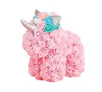 Rose Flower Bear, Gifts for Women - Rose Bear - Unicorn Rose Flower Bear Hand Made Rose Teddy Bear - Gift for Valentines Day, Mothers Day, Wedding and Anniversary & Bridal Showers