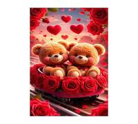 Rose Flower Bear Jigsaw Puzzles for Adults 500, Fun Challenging Educational Games, Difficult Jigsaw Puzzles for Adults, Puzzle 500 Pieces