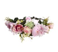 Rose Flower Crowns Romantic Floral Garlands For Bride Wedding Women Flower Wreath for Women Girls Hair Accessories(Color1)