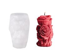 Rose Flower Cylinder Silicone Molds Pillar Candle Mold for Epoxy Resin Candle Soap Making