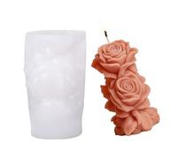 Rose Flower Cylinder Silicone Molds Pillar Candle Mold for Epoxy Resin Candle Soap Making